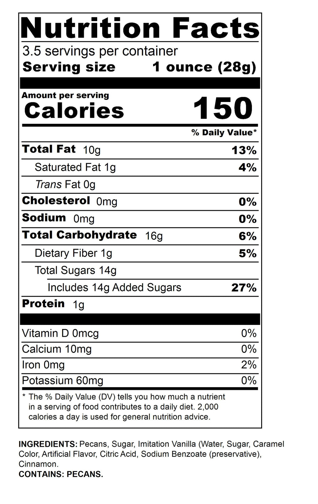 Small Cinnamon Pecans- 3.5 oz