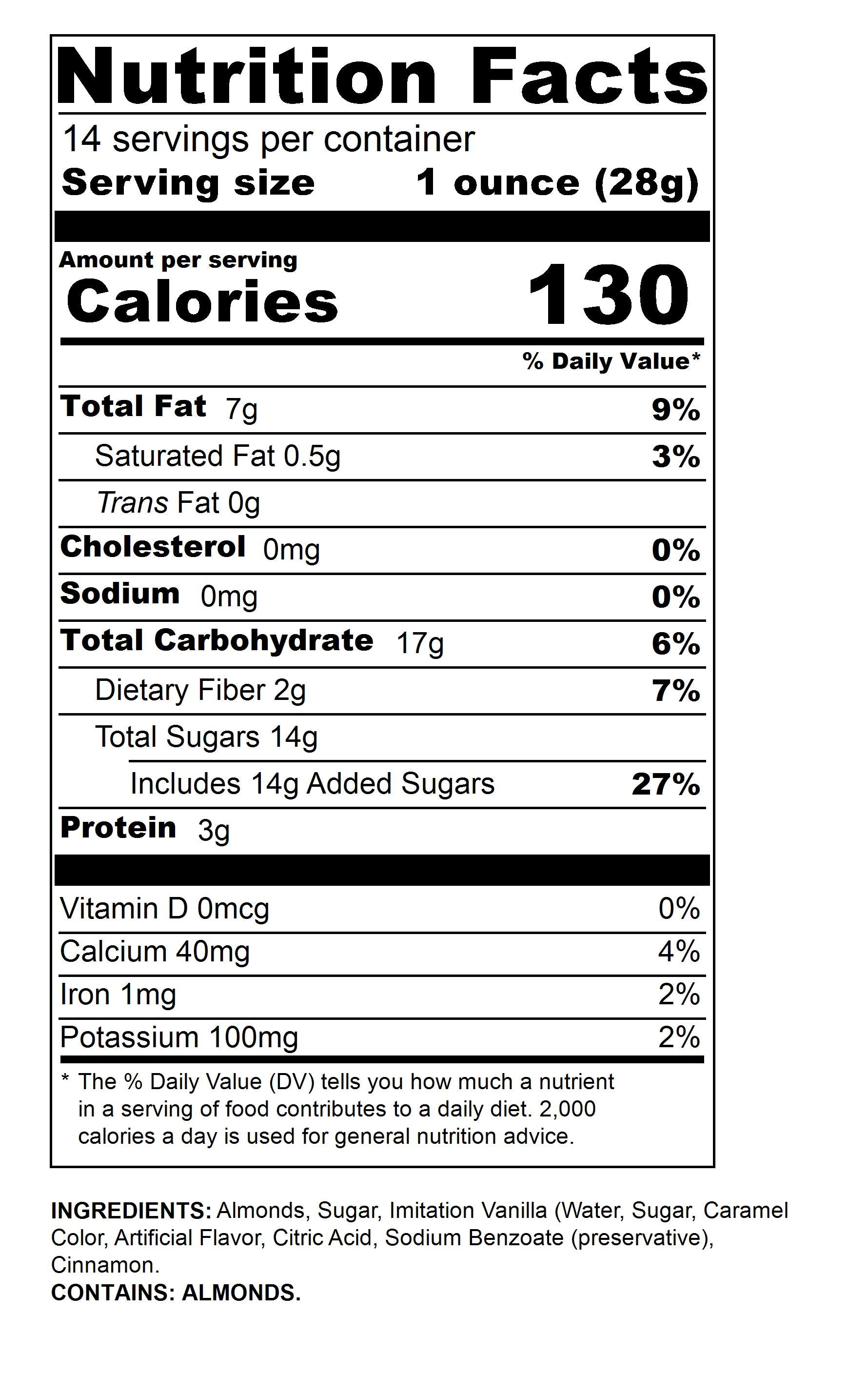 Large 14 oz. Cinnamon Almonds