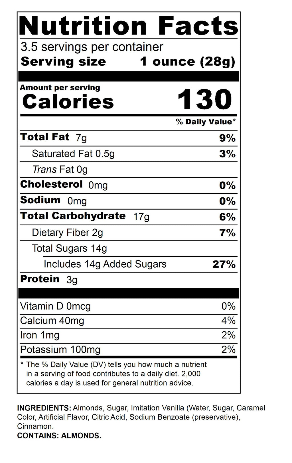 Small 3.5 oz Cinnamon Almonds