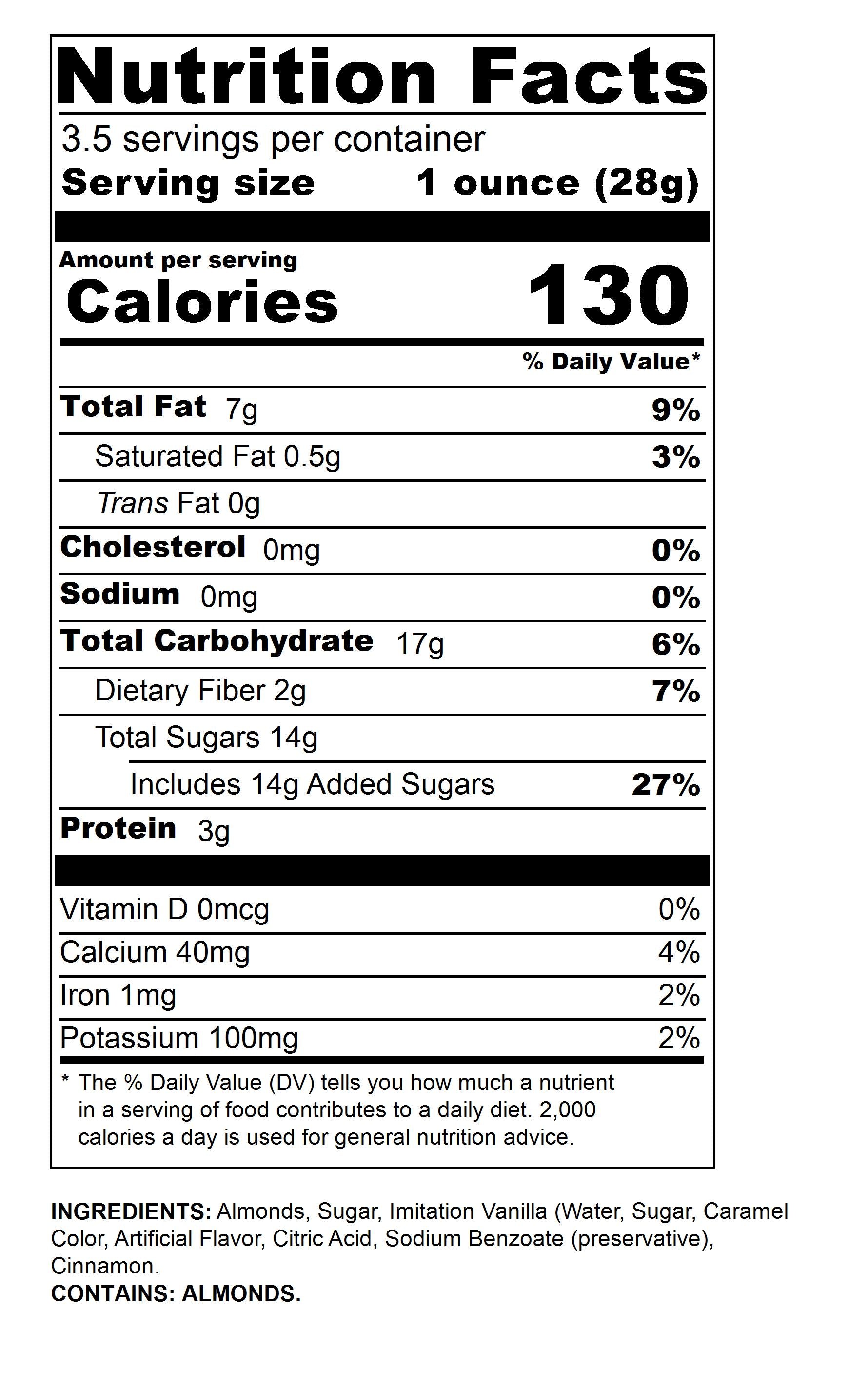 Small 3.5 oz Cinnamon Almonds
