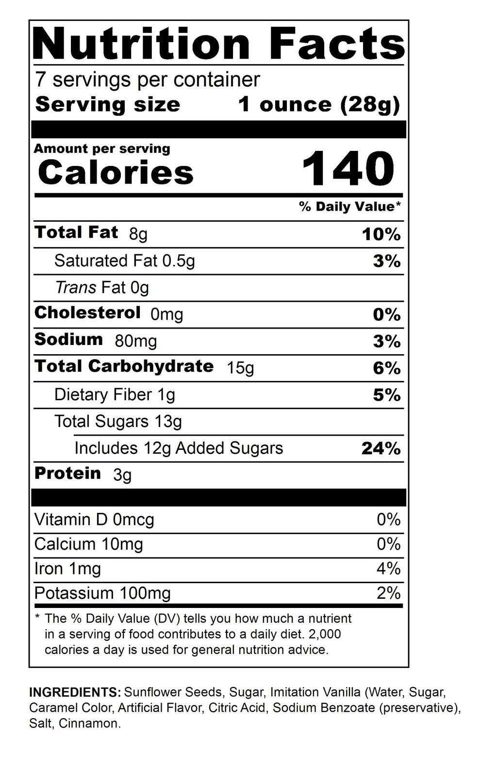 Medium Cinnamon Sunflower Seeds- 7 oz